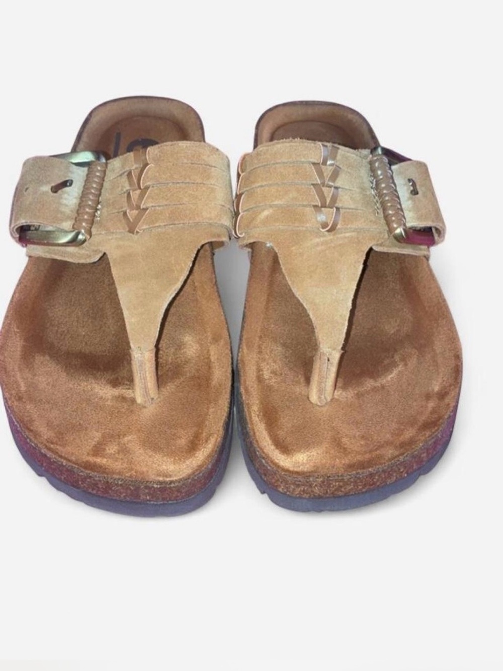 Earth Origins Tan Suede Thong Sandals